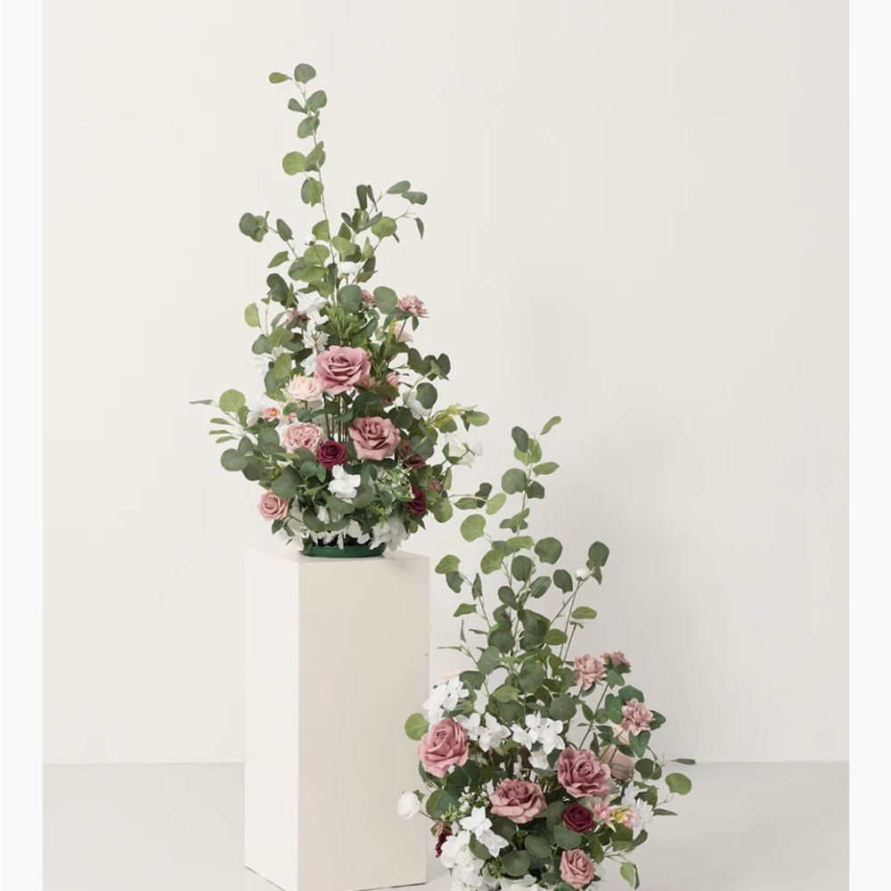 Charming dusty rose, white, cream, blush and pink Faux Floral Arrangement